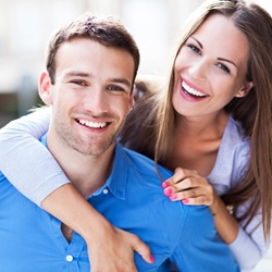 Young couple smiling together